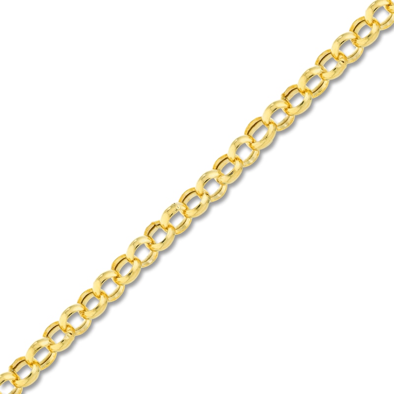 Hollow Rolo Chain Necklace 14K Yellow Gold 16" 3.8mm