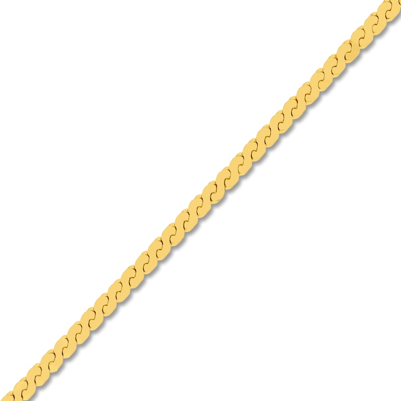 Solid Serpentine Chain Necklace 14K Yellow Gold 16" 2.07mm