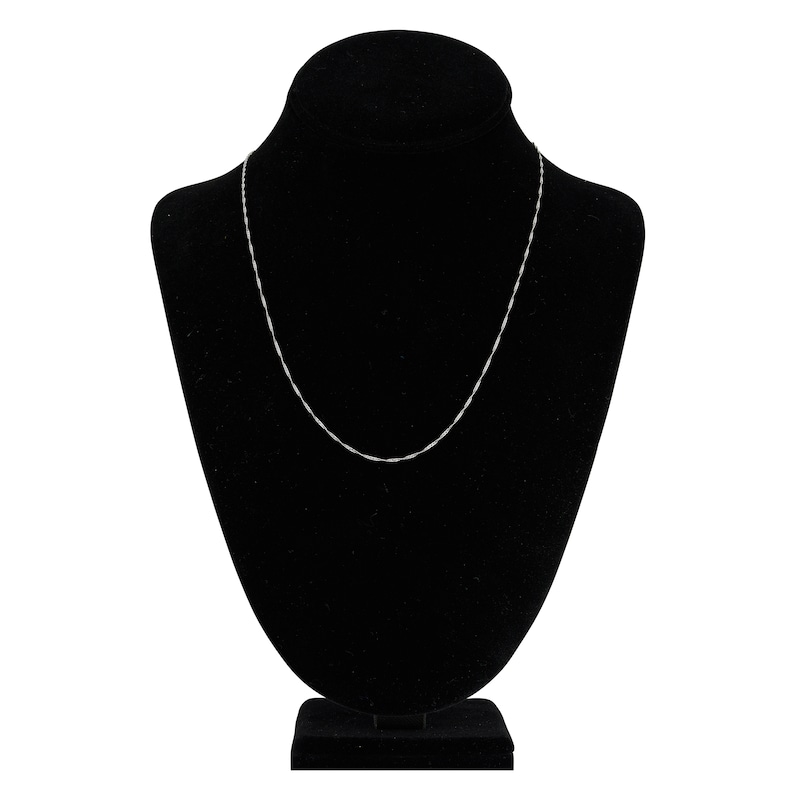 Main Image 4 of Solid Singapore Chain Necklace 14K White Gold 20&quot; 1.15mm