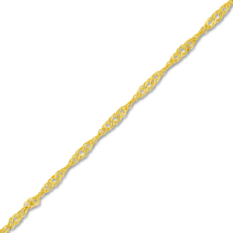 Main Image 2 of Solid Singapore Chain Necklace 14K Yellow Gold 18&quot; 1.15mm