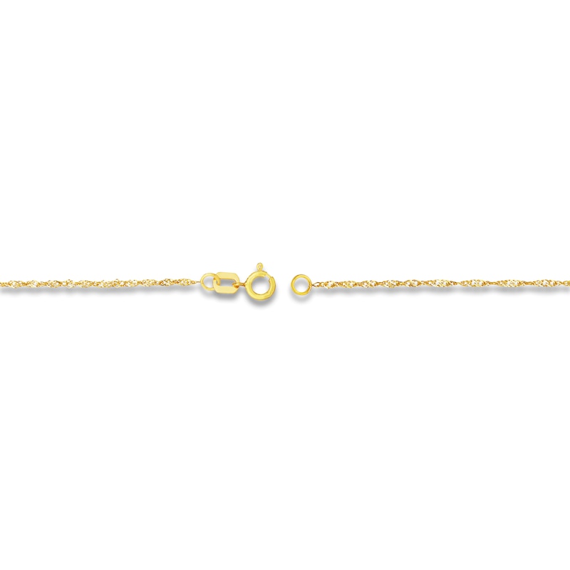 Main Image 3 of Solid Singapore Chain Necklace 14K Yellow Gold 18&quot; 1.15mm