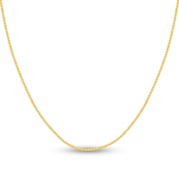 Round Solid Wheat Chain Necklace 14K Yellow Gold 24&quot; 1.5mm