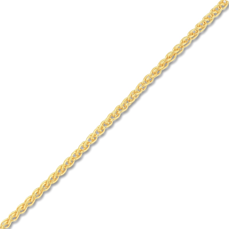 Round Solid Wheat Chain Necklace 14K Yellow Gold 24" 1.5mm