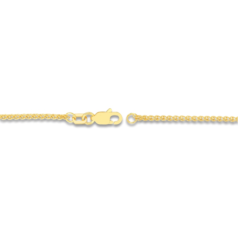 Round Solid Wheat Chain Necklace 14K Yellow Gold 24" 1.5mm