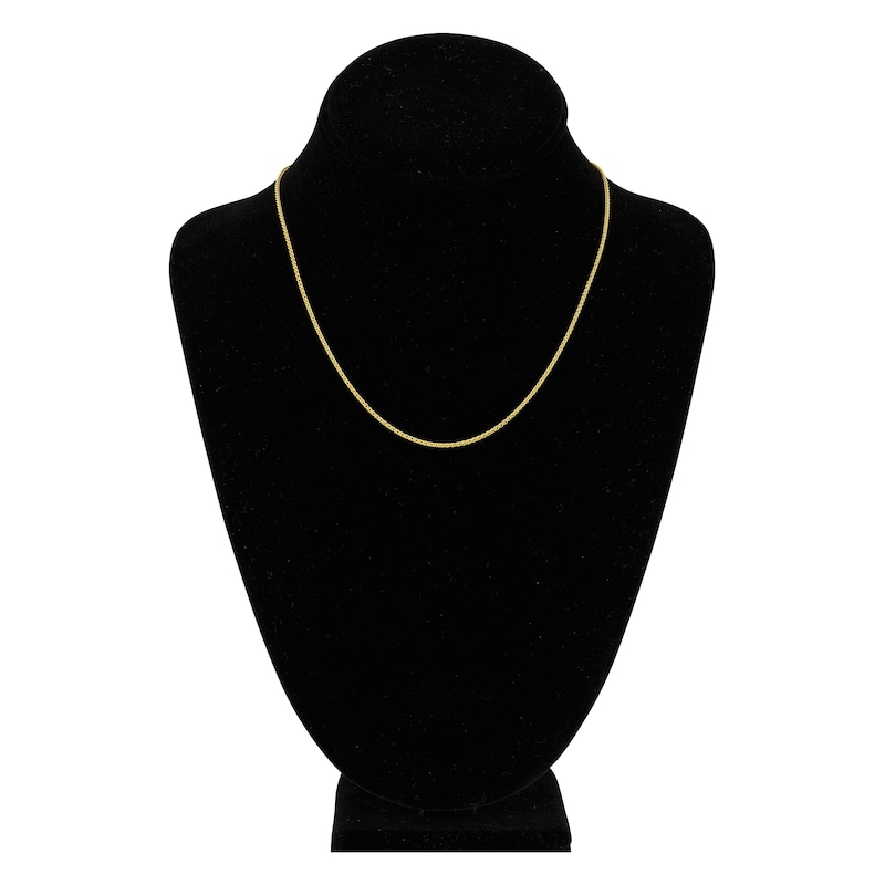 Main Image 4 of Round Solid Wheat Chain Necklace 14K Yellow Gold 18&quot; 1.5mm