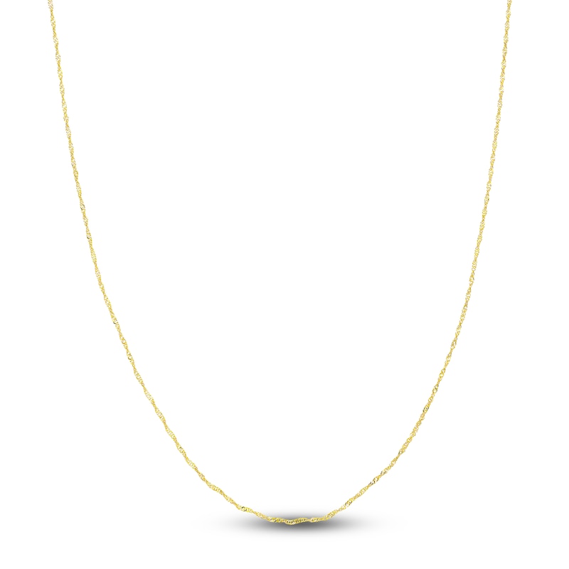 Main Image 1 of Solid Singapore Chain Necklace 14K Yellow Gold 24&quot; 1.15mm