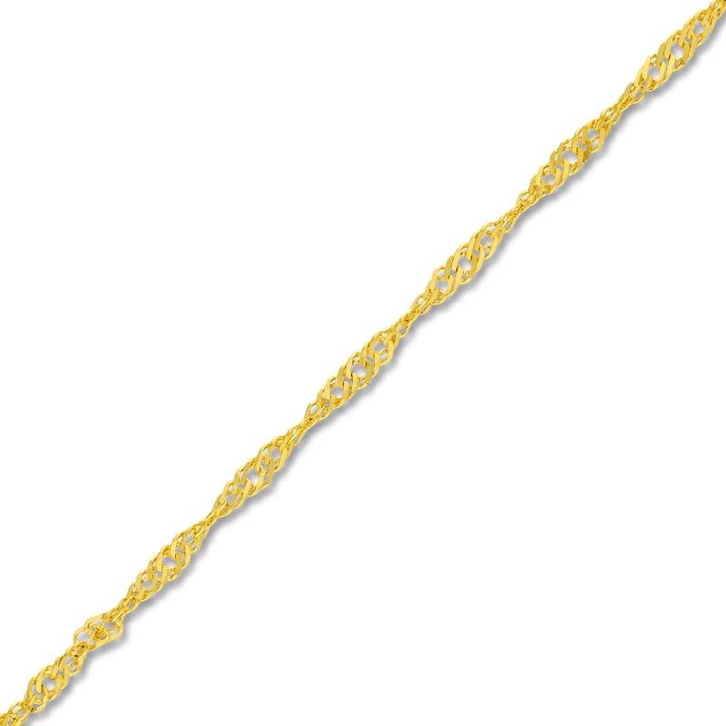 Main Image 2 of Solid Singapore Chain Necklace 14K Yellow Gold 24&quot; 1.15mm