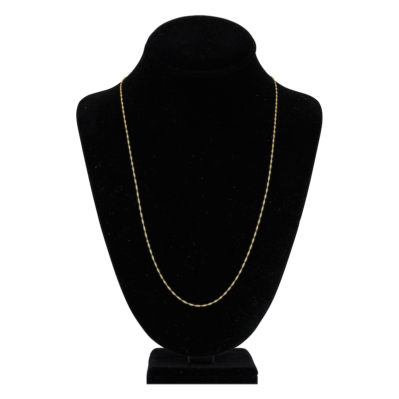 Main Image 4 of Solid Singapore Chain Necklace 14K Yellow Gold 24&quot; 1.15mm