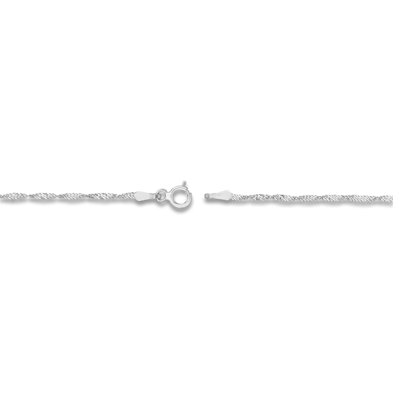 Main Image 3 of Solid Singapore Chain Necklace 14K White Gold 16&quot; 1.4mm