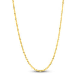 Square Solid Wheat Chain Necklace 14K Yellow Gold 24&quot; 1.25mm