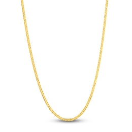 Square Solid Wheat Chain Necklace 14K Yellow Gold 16&quot; 1.25mm
