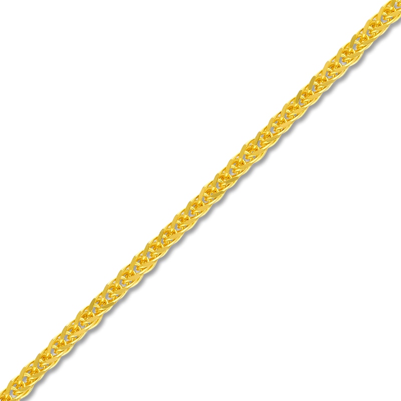 Square Solid Wheat Chain Necklace 14K Yellow Gold 16" 1.25mm