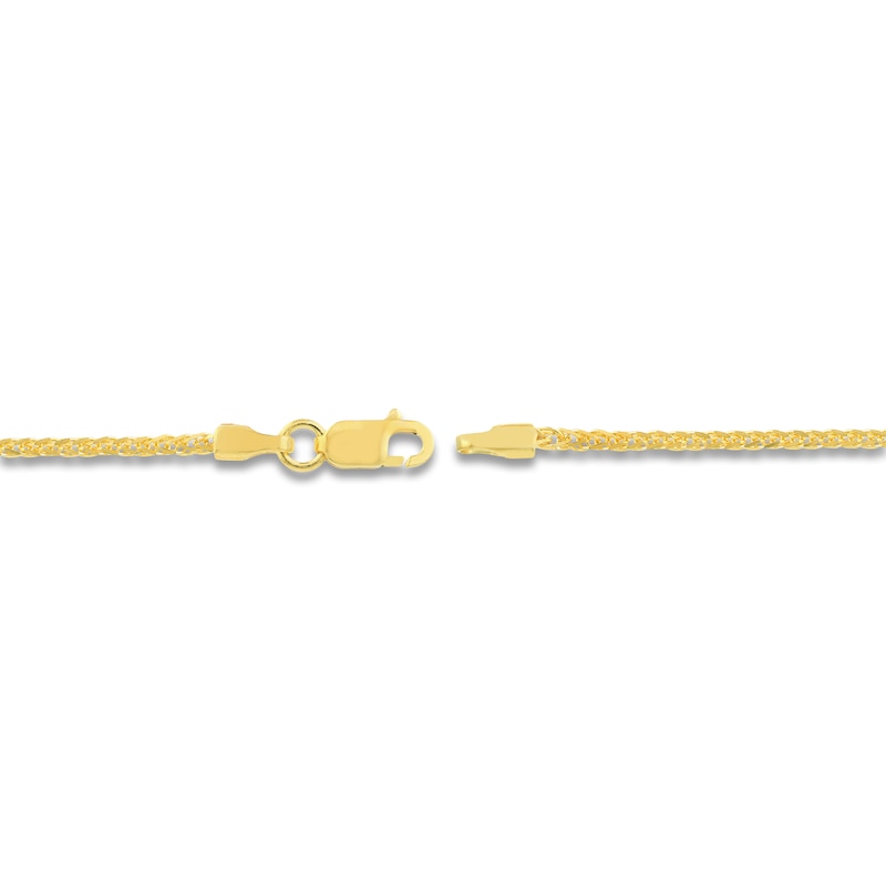 Square Solid Wheat Chain Necklace 14K Yellow Gold 16" 1.25mm