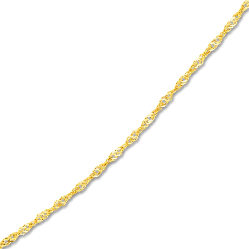 Main Image 2 of Solid Singapore Chain Necklace 14K Yellow Gold 16&quot; 1.4mm