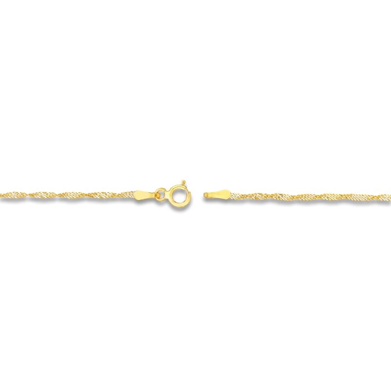 Main Image 3 of Solid Singapore Chain Necklace 14K Yellow Gold 16&quot; 1.4mm