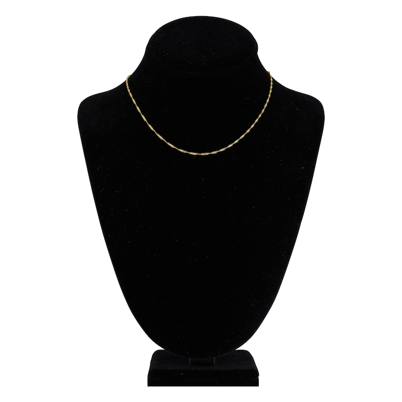 Main Image 4 of Solid Singapore Chain Necklace 14K Yellow Gold 16&quot; 1.4mm