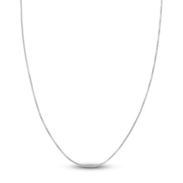 Hollow Round Box Chain Necklace 14K White Gold 16&quot; 1.8mm