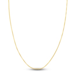 Hollow Round Box Chain Necklace 14K Yellow Gold 20&quot; 1.8mm