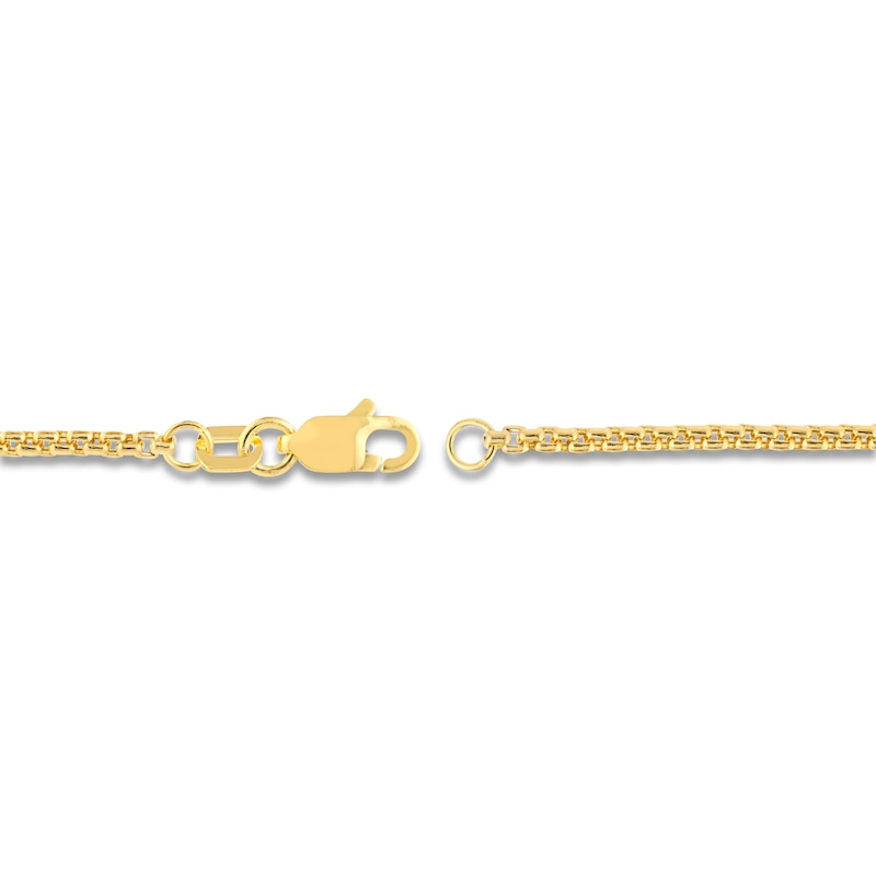 Hollow Round Box Chain Necklace 14K Yellow Gold 20" 1.8mm