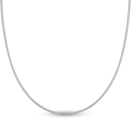 Hollow Snake Chain Necklace 14K White Gold 18&quot; 1.4mm