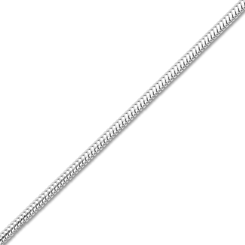 Hollow Snake Chain Necklace 14K White Gold 18" 1.4mm