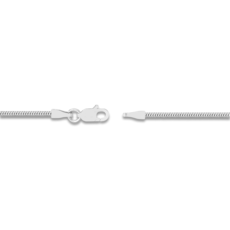 Hollow Snake Chain Necklace 14K White Gold 18" 1.4mm