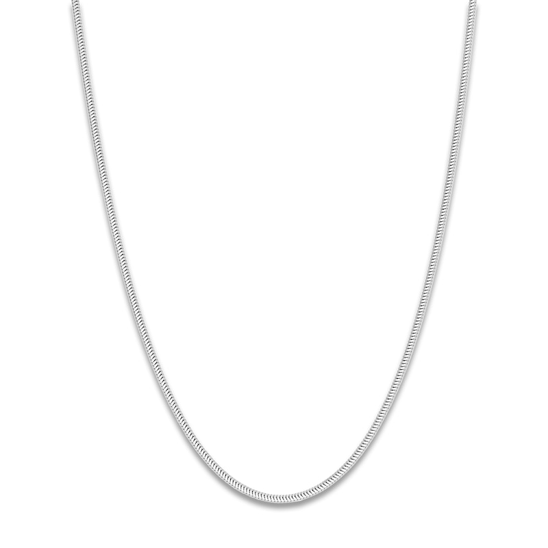Hollow Snake Chain Necklace 14K White Gold 20" 1.4mm