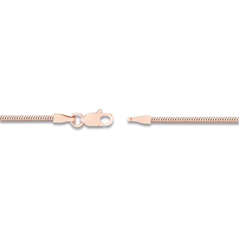 Hollow Snake Chain Necklace 14K Rose Gold 16" 1.4mm