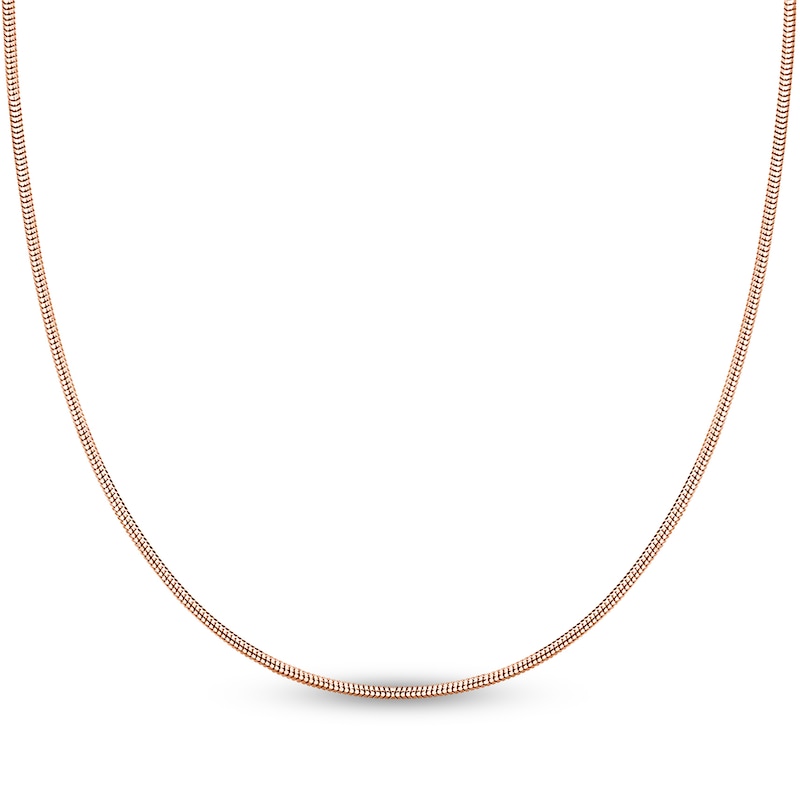 Main Image 1 of Hollow Snake Chain Necklace 14K Rose Gold 18&quot; 1.4mm