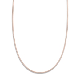 Hollow Snake Chain Necklace 14K Rose Gold 20&quot; 1.4mm