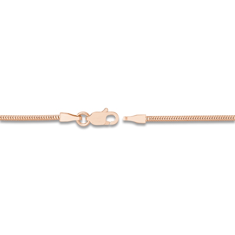Hollow Snake Chain Necklace 14K Rose Gold 20" 1.4mm