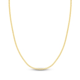 Hollow Round Box Chain Necklace 14K Yellow Gold 16&quot; 2.6mm