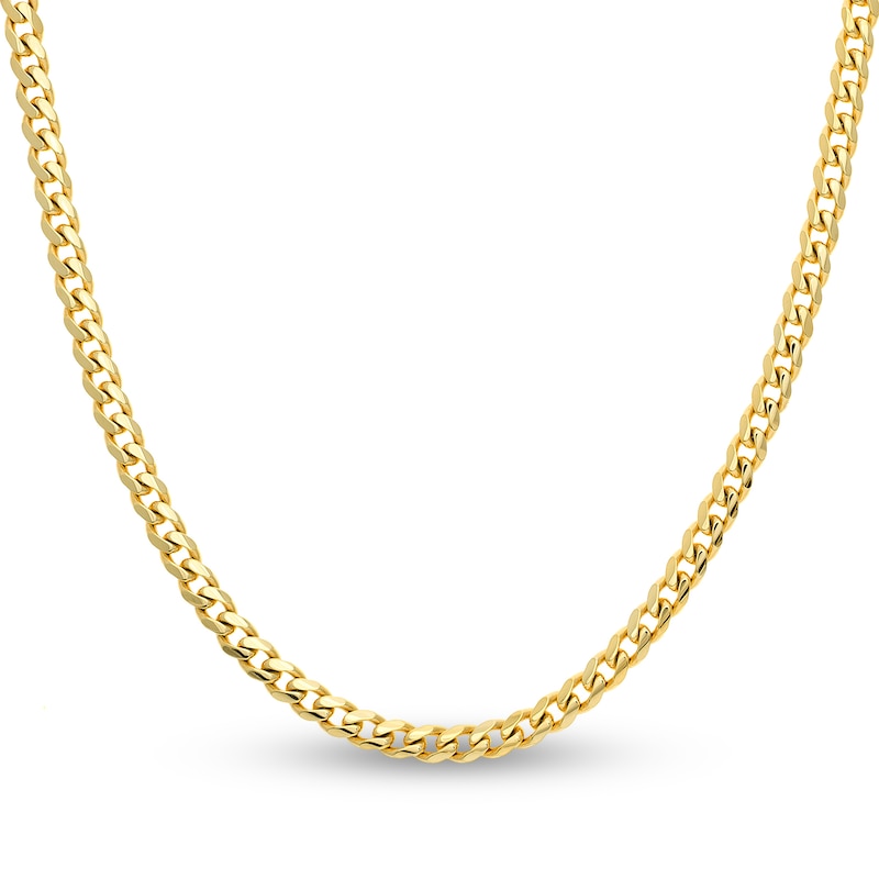 Main Image 1 of Solid Curb Link Necklace 14K Yellow Gold 26&quot; 5mm