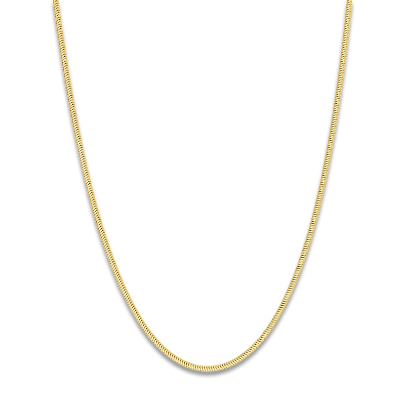Hollow Snake Chain Necklace 14K Yellow Gold 16" 1.4mm