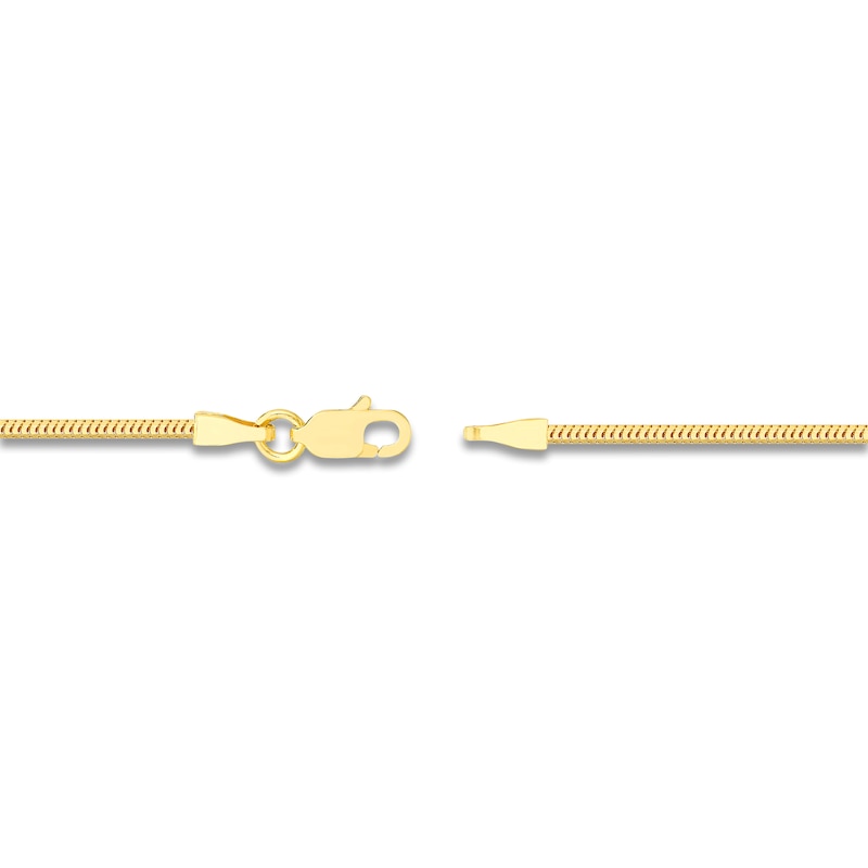 Hollow Snake Chain Necklace 14K Yellow Gold 16" 1.4mm