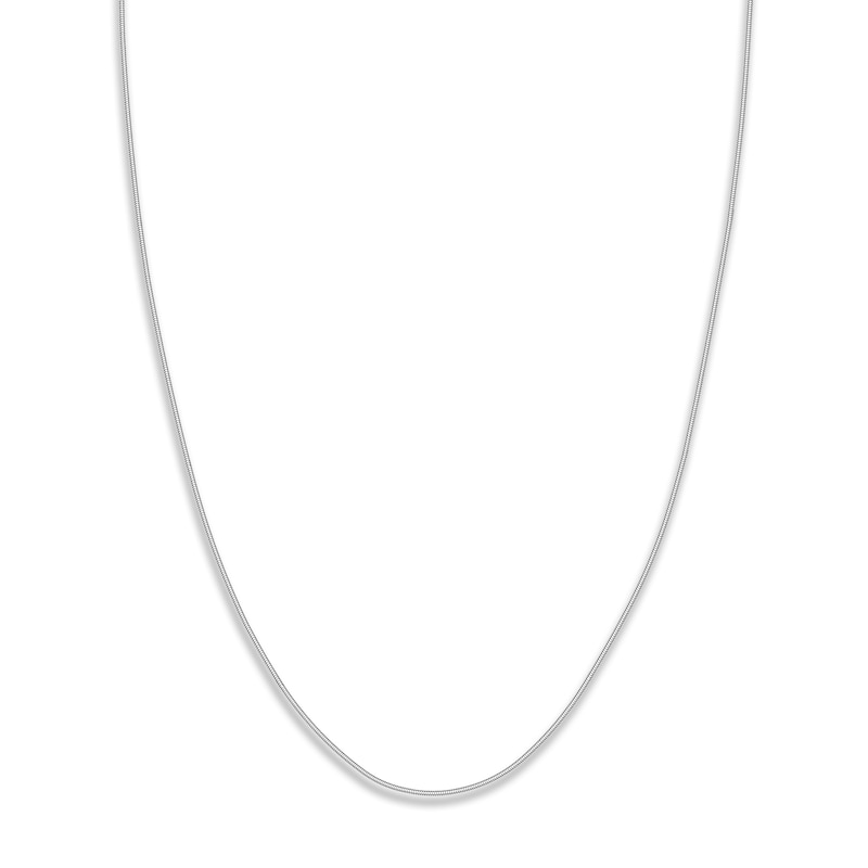 Hollow Snake Chain Necklace 14K White Gold 18" 1mm