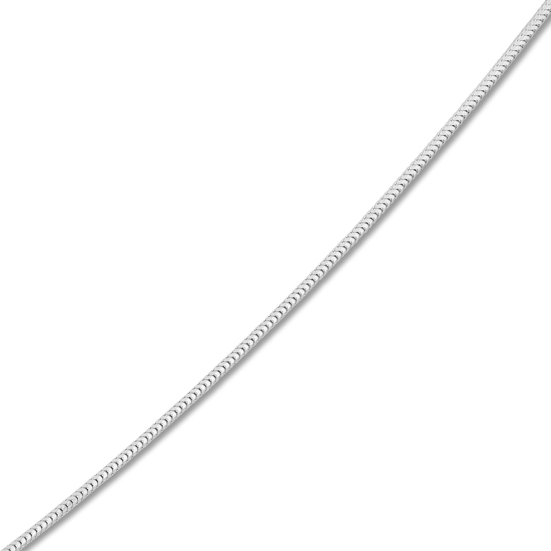 Hollow Snake Chain Necklace 14K White Gold 18" 1mm