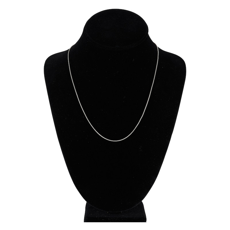 Hollow Snake Chain Necklace 14K White Gold 20" 1mm