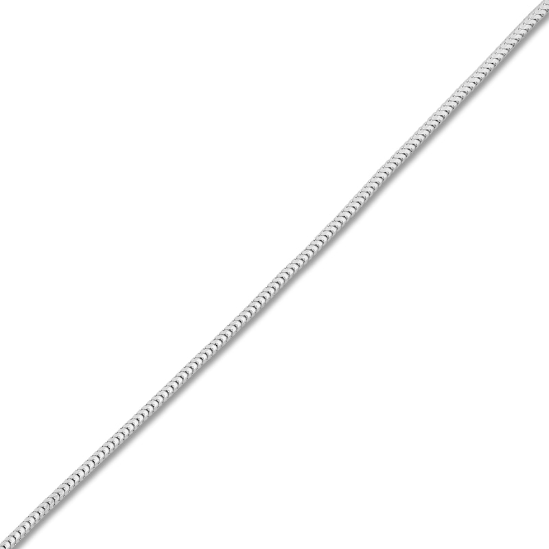 Hollow Snake Chain Necklace 14K White Gold 24" 1mm