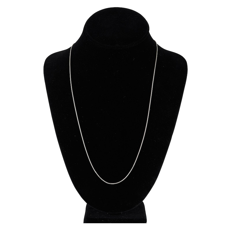 Hollow Snake Chain Necklace 14K White Gold 24" 1mm