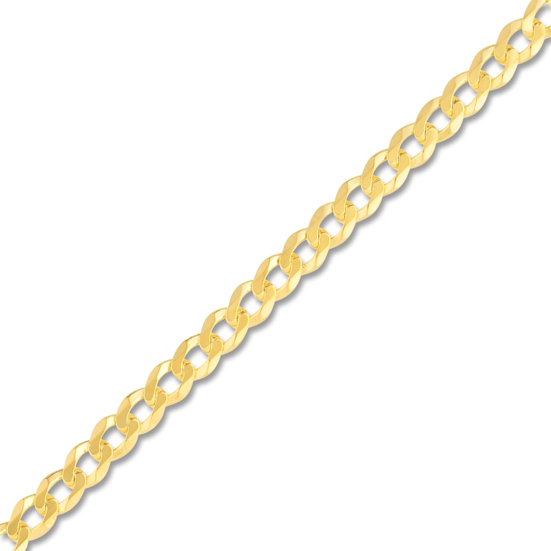 Light Solid Curb Link Necklace 14K Yellow Gold 24" 3.7mm
