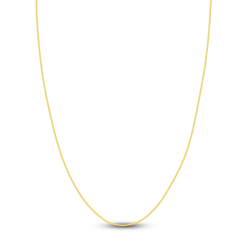 Hollow Snake Chain Necklace 14K Yellow Gold 16" 1mm