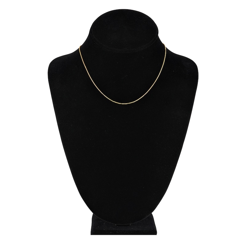 Hollow Snake Chain Necklace 14K Yellow Gold 16" 1mm