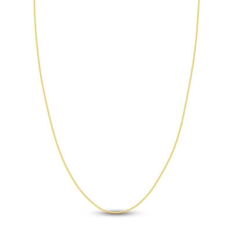 Hollow Snake Chain Necklace 14K Yellow Gold 18" 1mm