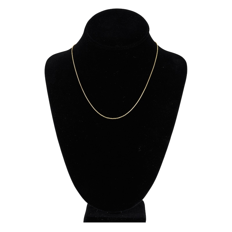 Hollow Snake Chain Necklace 14K Yellow Gold 18" 1mm