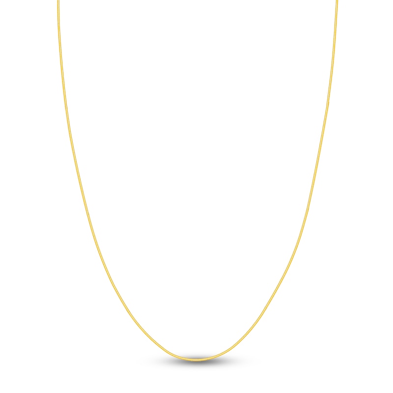Hollow Snake Chain Necklace 14K Yellow Gold 20" 1mm