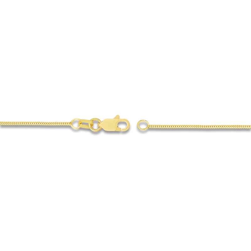 Hollow Snake Chain Necklace 14K Yellow Gold 20" 1mm