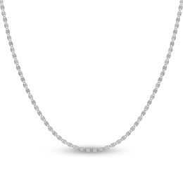 Solid Valentino Chain Necklace 14K White Gold 16&quot; 2.7mm