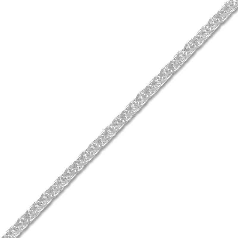 Main Image 2 of Square Solid Wheat Chain Necklace 14K White Gold 18&quot; 1mm