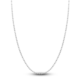 Solid Valentino Chain Necklace 14K White Gold 18&quot; 2.7mm